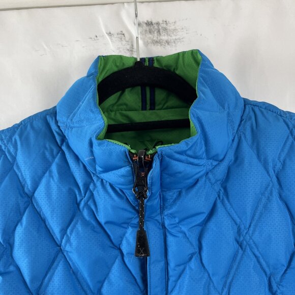 Robert Graham Reversible Green & Blue Down Puffer Vest Women’s Size L - Picture 3 of 9